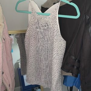 Ann Taylor White Sleeveless Blouse with Ruffles